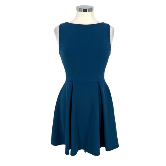 B. Darlin Fit and Flare Sleeveless Mini Dress Teal Blue Size 6 - Picture 1 of 12